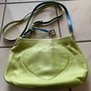 Green leather Brighton heart bag